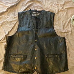 Genuine Leather Vest Mens